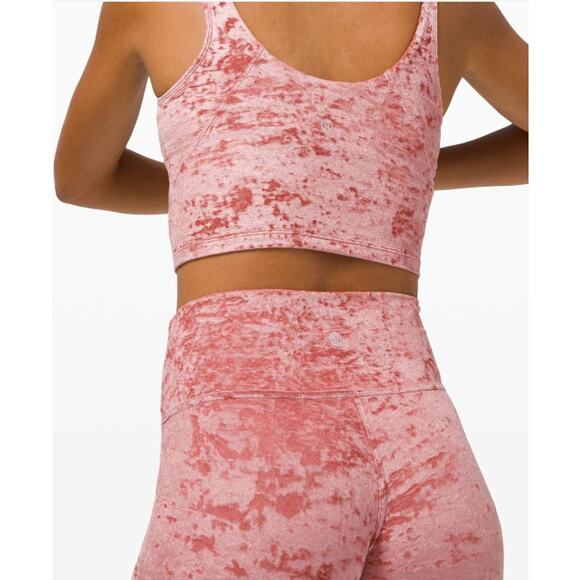 LULULEMON Crushed Velvet Wunder Under Tight Leggings in Pink // 4 - Picture 3 of 11